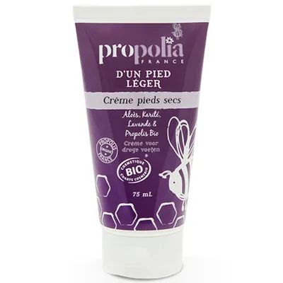 Beeyes Propolia, D'un Pied Leger, Creme Pieds Secs (Organiczny krem do suchych stóp `Aloes, masło Shea, lawenda i propolis bio`)