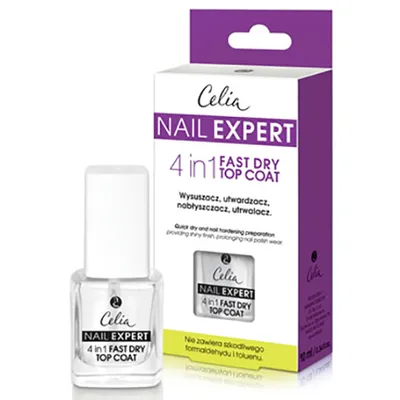 Celia Nail Expert, 4 in 1 Fast Dry Top Coat (Odżywka do paznokci 4 w 1)
