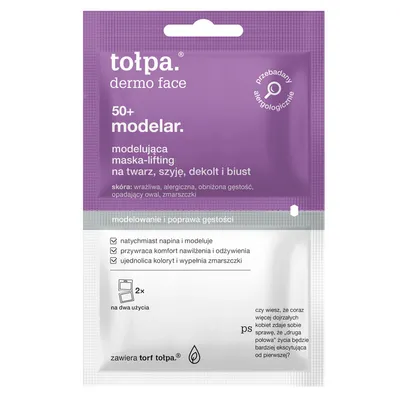 Tołpa Dermo Face, 50+ Modelar, Modelująca maska-lifting na twarz, szyję, dekolt i biust (nowa wersja)