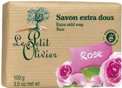 Le Petit Olivier Savon Extra Doux Rose (Mydło w kostce `Róża`)
