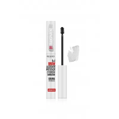 Revers Cosmetics Brow Artist 8 in 1 Transparent Eyebrow Corrector (Bezbarwny żel do brwi)