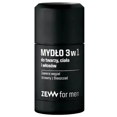 Zew For Men Mydło do twarzy, ciała i włosów z węglem drzewnym
