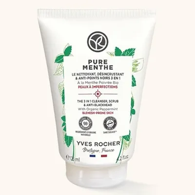 Yves Rocher Pure Menthe, Le Nettoyant Desincrustant & Anti- Points Noirs 3 en 1 (Żel głęboko oczyszczający 3 w 1 przeciw zaskórnikom)