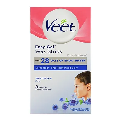 Veet Easy-Gel Wax  Strips Face (Plastry z woskiem do twarzy skóra wrażliwa)