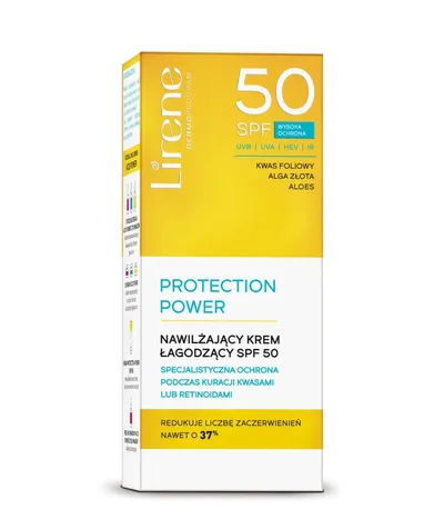 Lirene Dermoprogram Protection Power, Nawilżający krem łagodzący SPF 50
