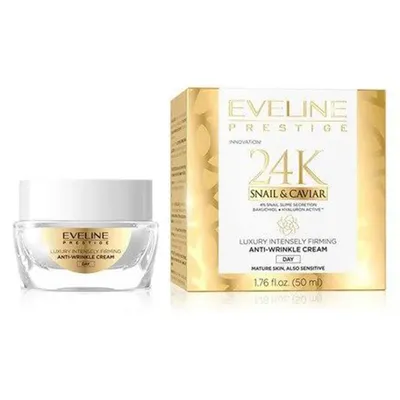 Eveline Cosmetics Prestige 24K Snail & Caviar, Luksusowy intensywnie ujędrniający krem przeciwzmarszczkowy na dzień