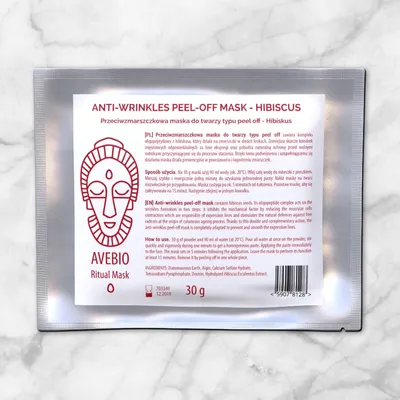 Avebio Anti-wrinkles Peel-off Mask Hibiscus (Przeciwzmarszczkowa maska do twarzy typu peel oﬀ `Hibiskus`)