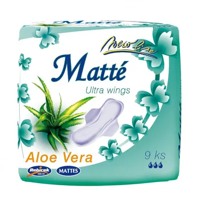 Matte Ultra Wings Aloe Vera, Podpaski ze skrzydełkami