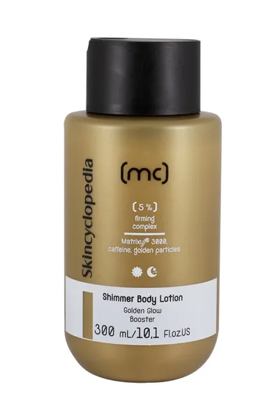 Skincyclopedia Shimmer Body Lotion 5% Firming Complex (Balsam do ciała z 5% kompleksem ujędrniającym z retinolem, skwalanem i złotymi drobinkami)