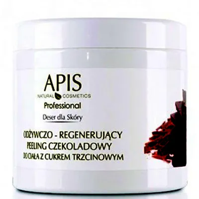 Apis Professional, Deser dla skóry, Odżywczo - regenerujący czekoladowy peeling do ciała z cukrem trzcinowym