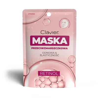 Clavier Retinol, Odnowa & Elastyczność, Maska przeciwzmarszczkowa w płachcie