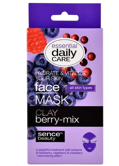 Sence Beauty Essential Daily Care, Clay Berry Mix Face Mask (Odżywcza maska nawilżająca)