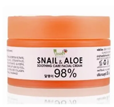 Moods Snail & Aloe Soothing Care Facial Cream 98% (Wygładzający krem na noc)