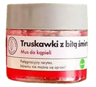 Manufaktura Piękna Mus  do kąpieli `Truskawki z bitą śmietaną`
