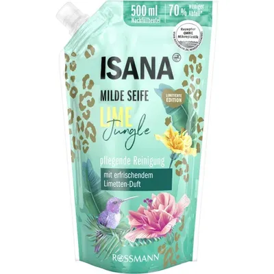 Isana Lime Jungle Milde Seife (Delikatne mydło w płynie o odświeżającym zapachu limonki)