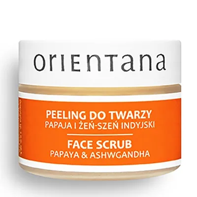 Orientana Naturalny kremowy peeling do twarzy `Papaja i żeń - szeń indyjski`