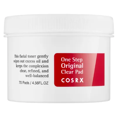Cosrx One Step, Original Clear Pads (Złuszczająco-oczyszczające płatki do twarzy nasączone płynem)