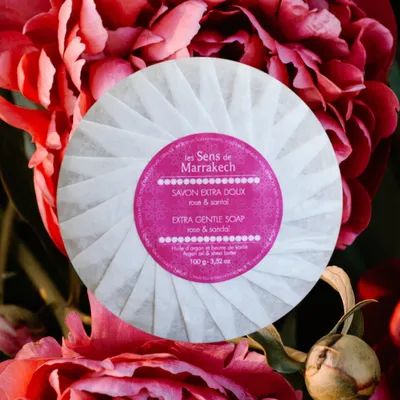 Les Sens De Marrakech Savon Extra Doux Rose & Santal (Delikatne mydło `Róża i drzewo sandałowe`)