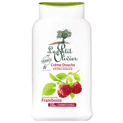 Le Petit Olivier Shower Cream Extra Gentle Raspberry (Kremowy żel pod prysznic o zapachu malin)