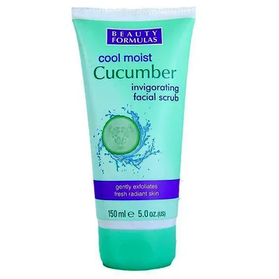 Beauty Formulas Cool Moist Cucumber Invigorating Facial Scrub (Ogórkowy orzeźwiający peeling do twarzy)