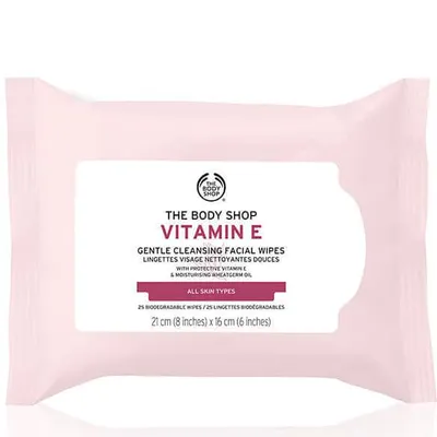 The Body Shop Vitamin E, Gentle Cleasing Facial Wipes (Chusteczki oczyszczające)