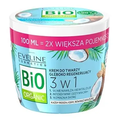 Eveline Cosmetics Bio Organic, Krem do twarzy głęboko regenerujący 3 w 1