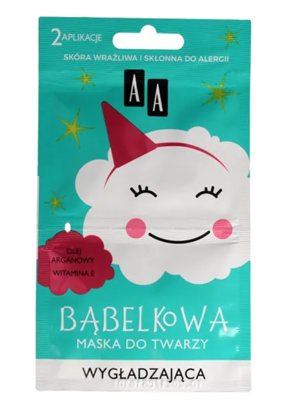 AA Bąbelkowa maska do twarzy wygładzająca `Olej arganowy i witamina E`