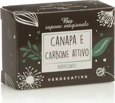 Verdesativa Bio Sapone Canapa e Carbone Attivo (Mydło z olejem konopnym i węglem aktywnym)