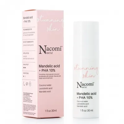 Nacomi Next Lvl, Stunning Skin Mandelic Acid + PHA 10% (Peelingujące serum do twarzy)