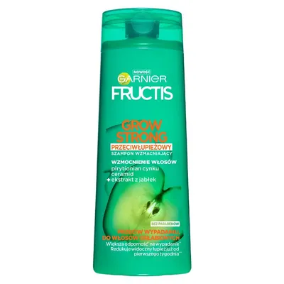 Garnier Fructis, Grow Strong, Przeciwłupieżowy szampon wzmacniający do włosów osłabionych, z łupieżem