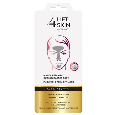 Lift4Skin One Shot Action, Maska peel-off z węglem bambusowym oczyszczająca pory
