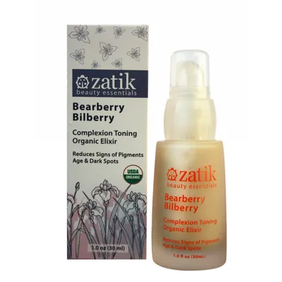 Zatik Beauty Essentials Bearberry – Bilberry,  Organic Elixir Complexion Brightening (Ekologiczny eliksir przeciw przebarwieniom)