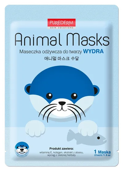 Purederm Animal Masks, Maseczka odżywcza do twarzy `Wydra`