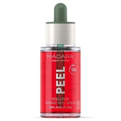Madara Organic Skincare Peel, Hyaluron Intense Peel Serum (Nocne serum intensywnie złuszczające z kwasem AHA i kwasem hialuronowym)