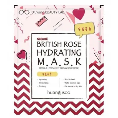 Huangjisoo British Rose Hydrating Mask (Nawilżająca maska do twarzy w płachcie)