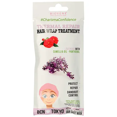 Biovene Barcelona #CharismaConfidence, Thermal Repair Hair Wrap Treatment (Maseczka do włosów- czepek `Lawenda`)
