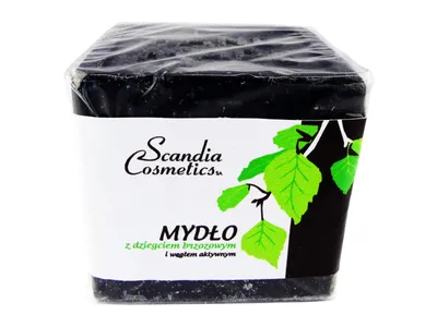 Scandia Cosmetics Mydło z dziegciem brzozowym i węglem aktywnym