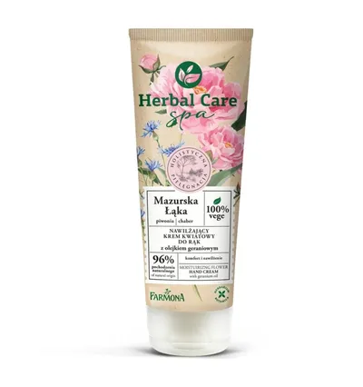 Herbal Care Spa, Nawilżający krem kwiatowy do rąk `Mazurska łąka`