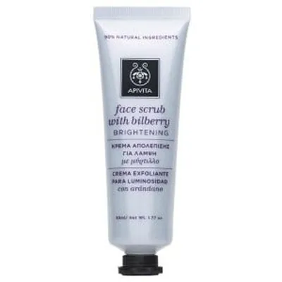 Apivita Brightening Face Scrub with Bilberry (Rozjaśniający peeling do twarzy z jagodami)