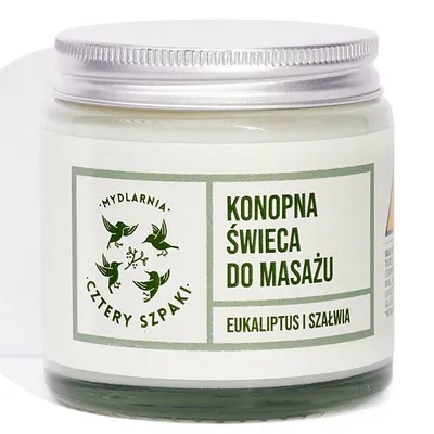 Mydlarnia Cztery Szpaki Konopna świeca do masażu `Eukaliptus i szałwia`