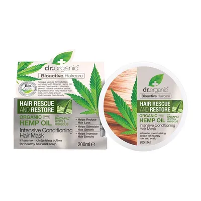 Dr.Organic Organic Hemp Oil, Intensive Conditioning Hair Mask (Maska do włosów z organicznym olejem z konopi siewnych)