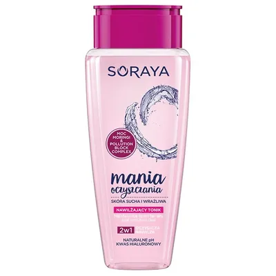 Soraya Mania Oczyszczania, Nawilżający tonik do twarzy do skóry suchej i wrażliwej