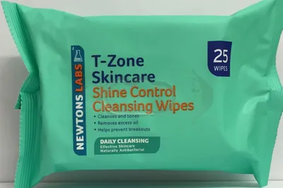 Newtons Labs T-Zone Shine, Control Cleansing Wipes (Oczyszczające chusteczki do twarzy)