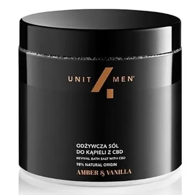 Unit4Men Amber & Vanilla, Odżywcza sól do kąpieli z CBD