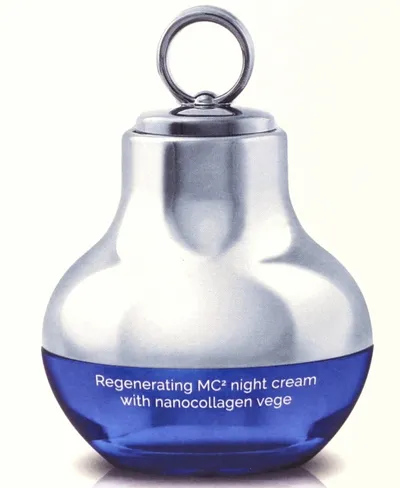 Hiskin Regenerating MC2 Cream with Nanocollagen Vege (Regenerujący krem MC2 na noc z nanokolagenu vege + masażer ze światłem LED)