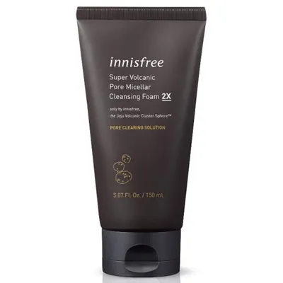 Innisfree Super Volcanic, Pore Micellar Cleansing Foam 2X (Pianka oczyszczająca do mycia twarzy)