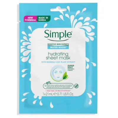 Simple Water Boost Hydrating Sheet Mask (Maska peel-off w płachcie)