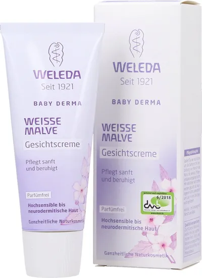 Weleda Baby, Derma Weisse Malve Gesichtscreme (Krem do twarzy z białą malwą)