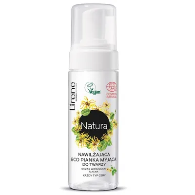 Lirene Dermoprogram Natura, Nawilżająca eco pianka myjąca do twarzy