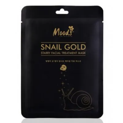 Moods Snail Gold, Starry Facial Treatment Mask (Maska w płachcie ze złotem i ekstraktem ze śluzu ślimaka)